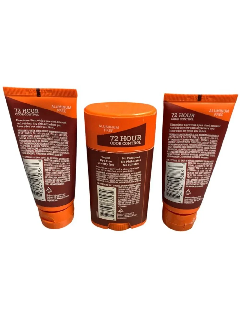 3 Mando Whole Body Deodorant Bourbon Leather Cream 2.2 Oz & 2.6 Oz Stick 72 Hour